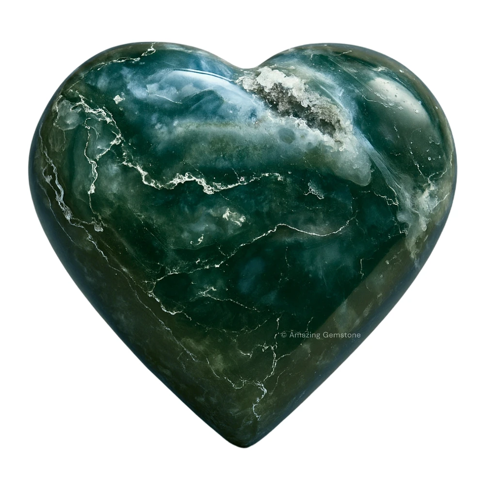 Moss Agate Heart