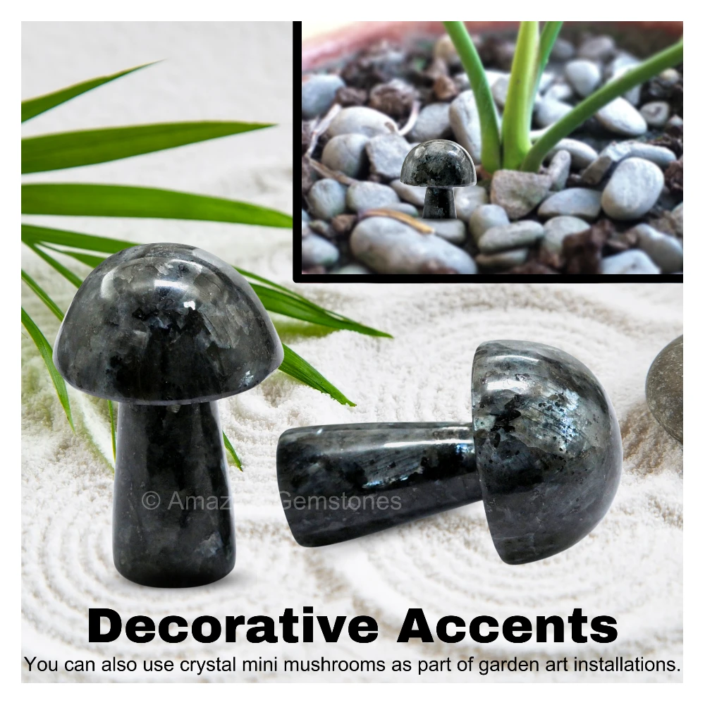 Larvikite Crystal Mushroom