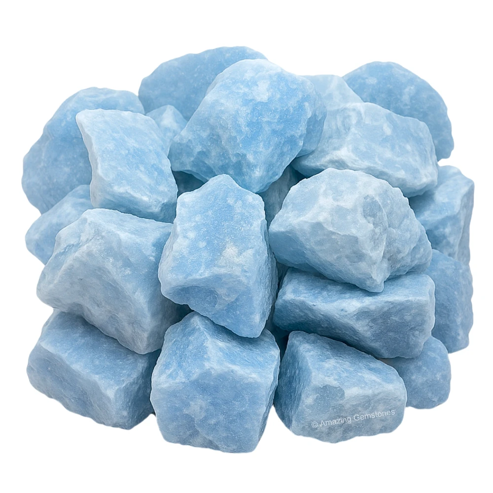 Blue Calcite Raw Crystals (5 Pieces)