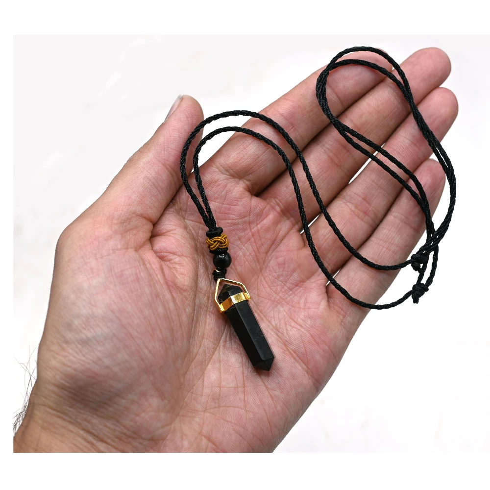 Shungite Necklace - Double Point Pencil