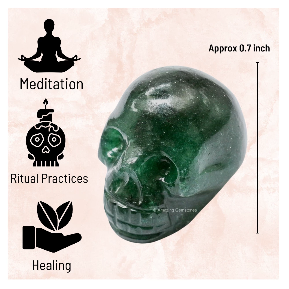 Dark Green Aventurine Skull