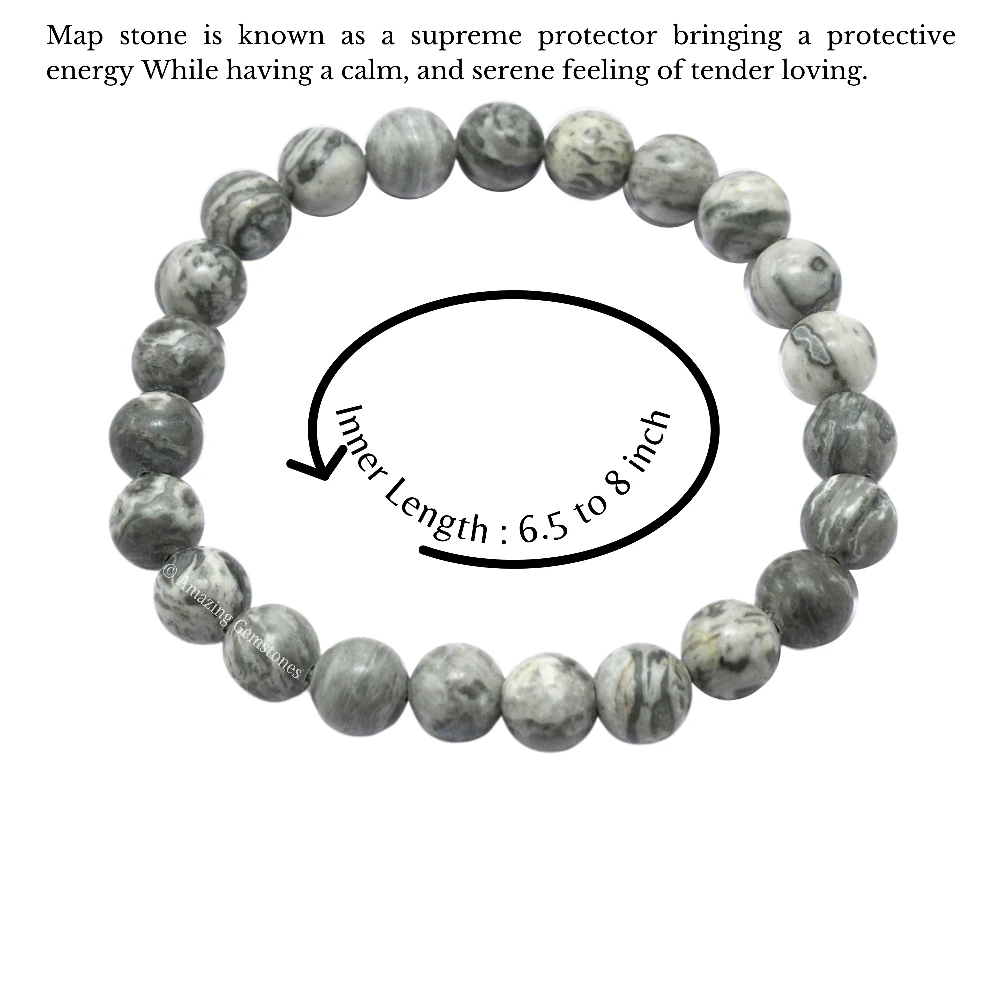 Map Stone Bracelet (Strechable)