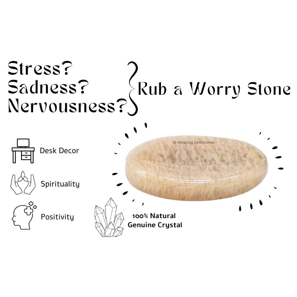 Cream Moonstone Worry Stone