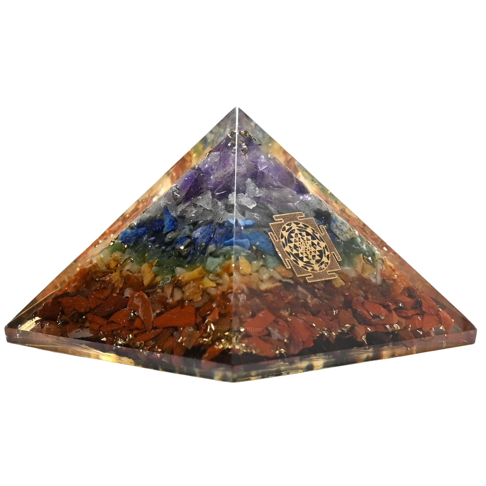 Natural Chakra Orgone Pyramid - Sri Yantra