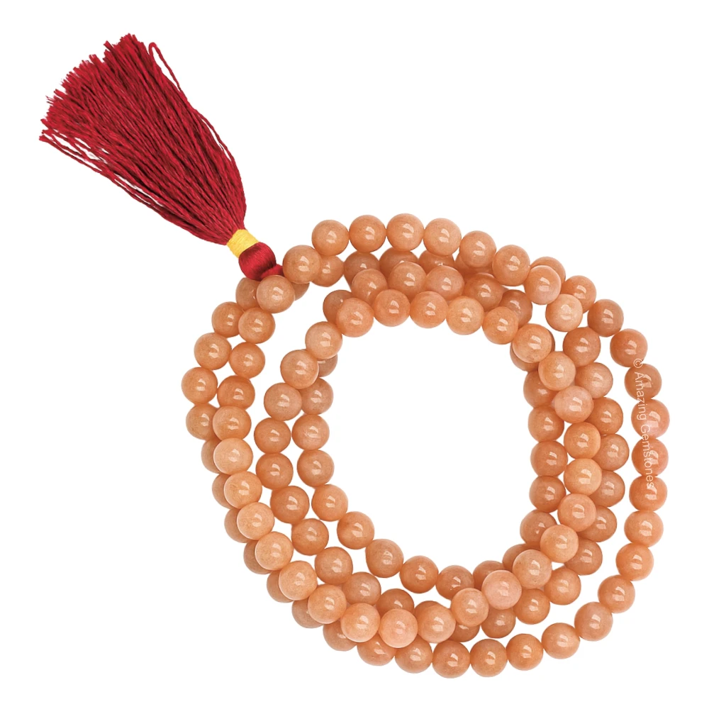 Sunstone Mala (Without Knot)