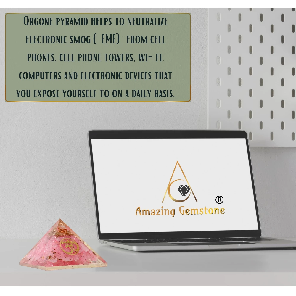 Rose Quartz Orgone Pyramid - OM