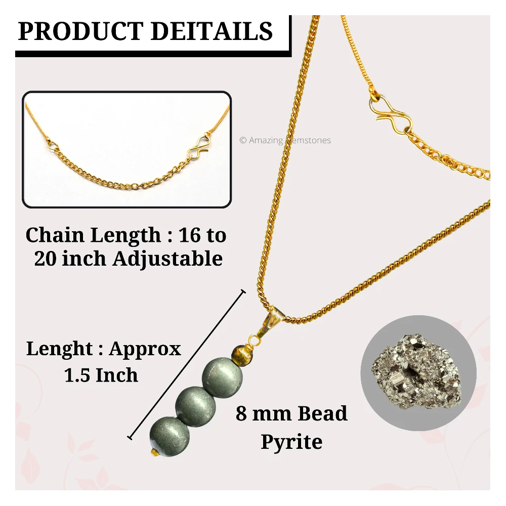 Pyrite Bead Pendant (Gold)