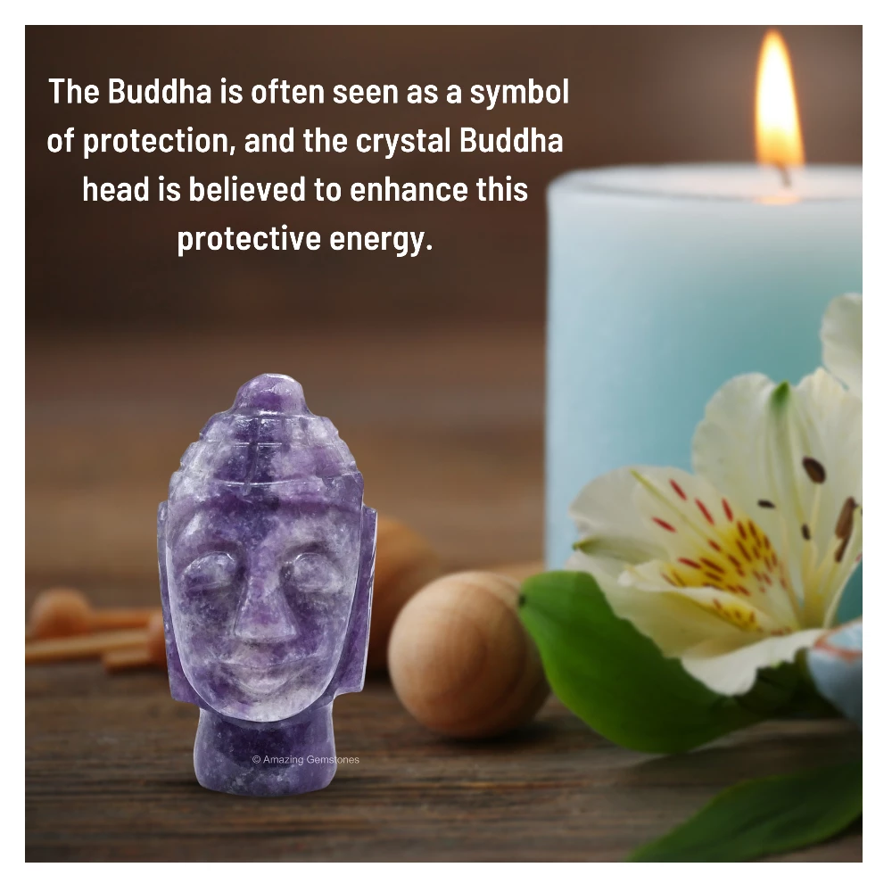 Lepidolite Buddha Head