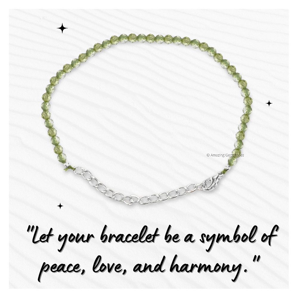 Prehnite Crystal Bracelet - 2mm Faceted Bead (Silver)