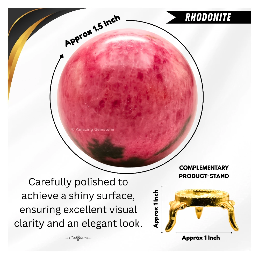 Rhodonite Sphere (1.5 Inch)