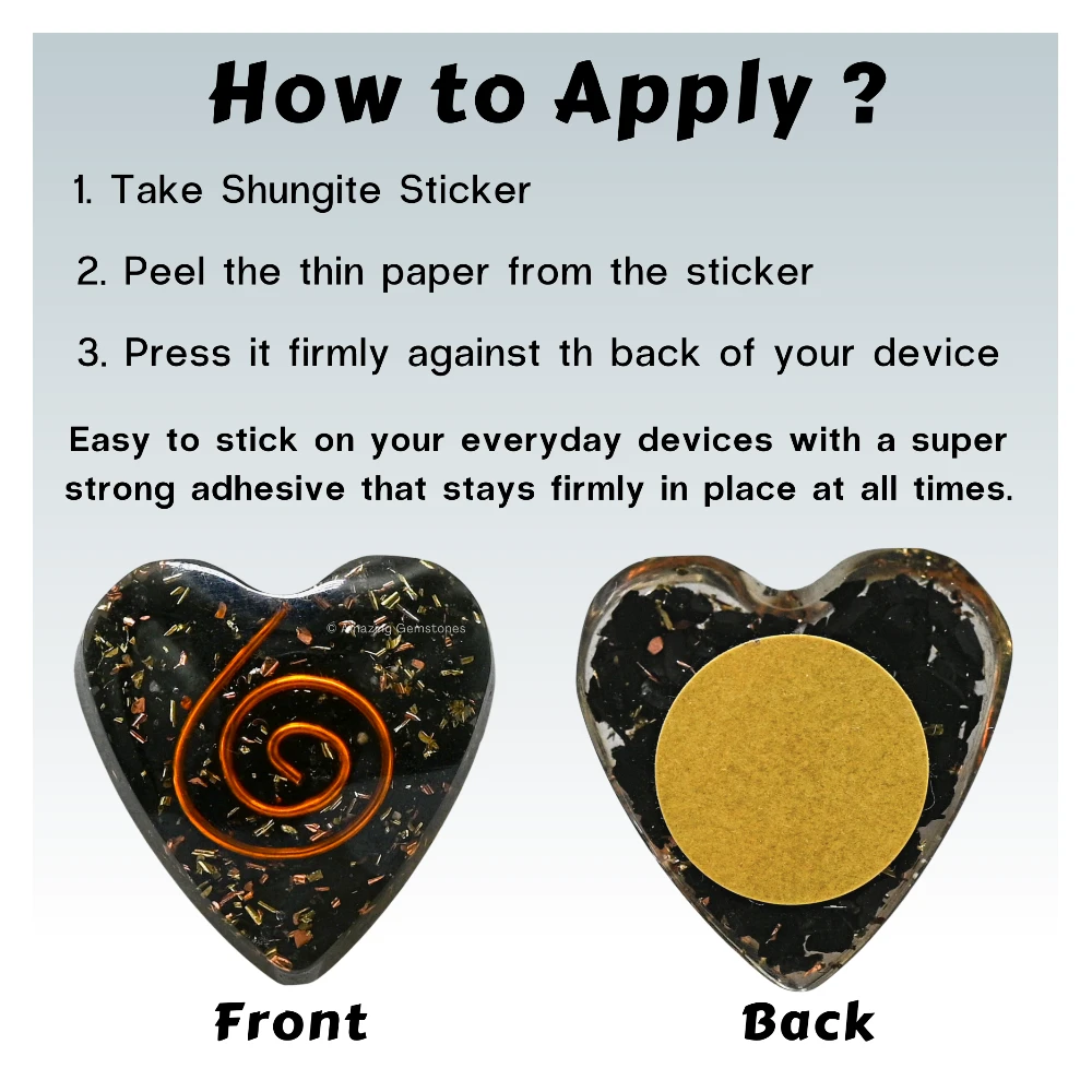 Heart Shungite Orgone Phone Sticker (Pack of 2)