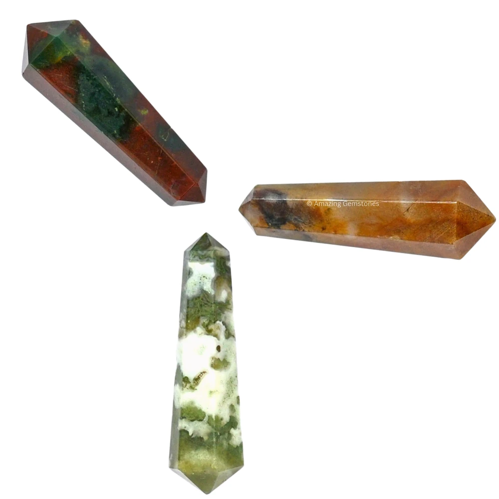 Fancy Jasper Pencil Points (Double Terminated) (Set of 3)