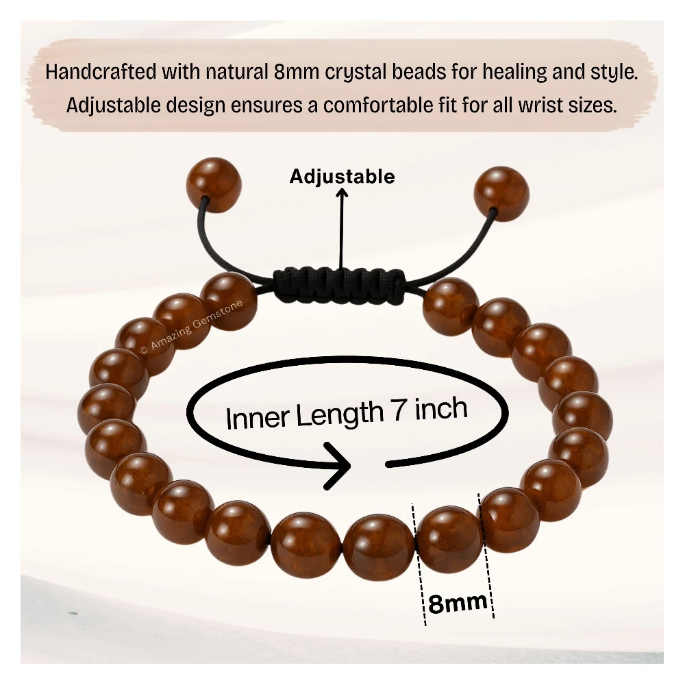 Hessonite Garnet Bracelet (Adjustable)