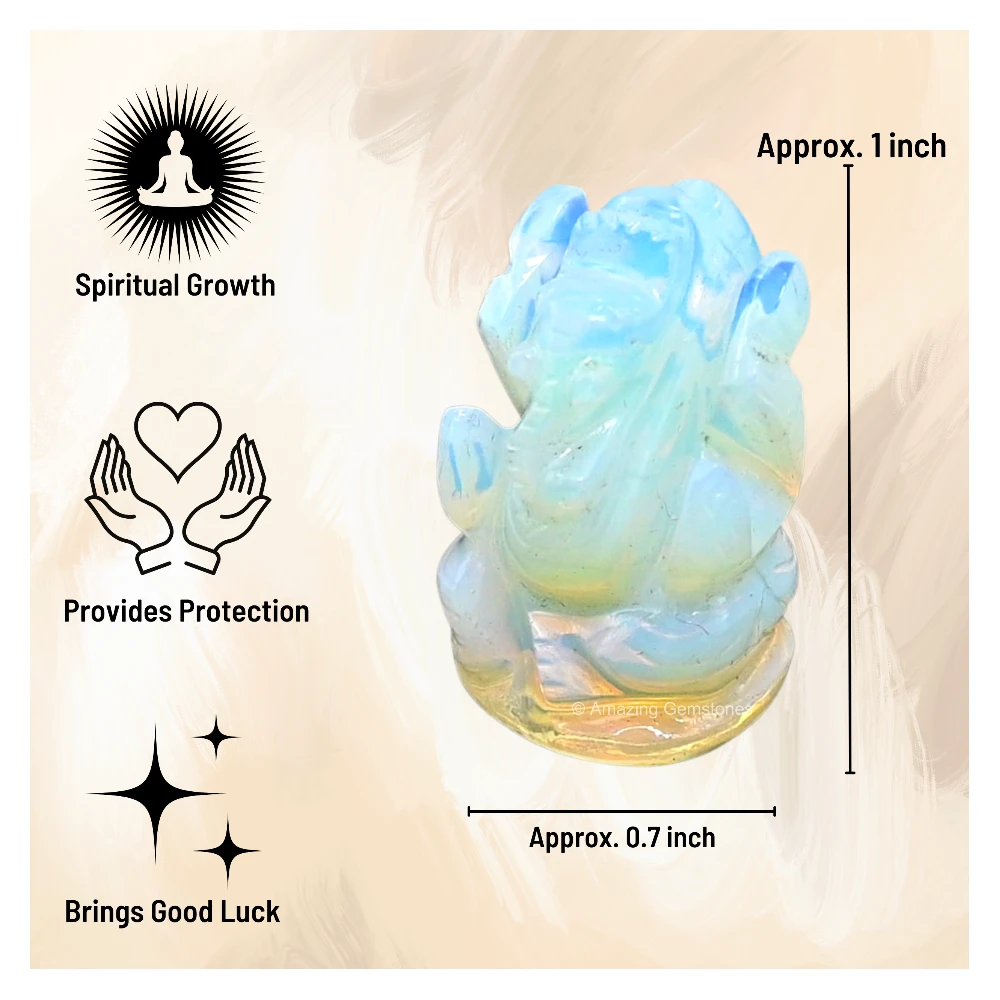 Opalite Ganesha Crystal Idol