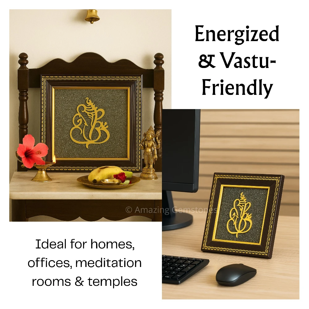 Authentic Pyrite Frame – Vastu Decor (Ganesha)