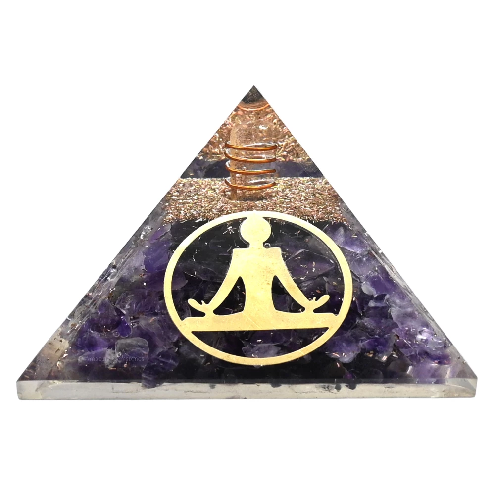 Amethyst Orgone Pyramid - Buddha