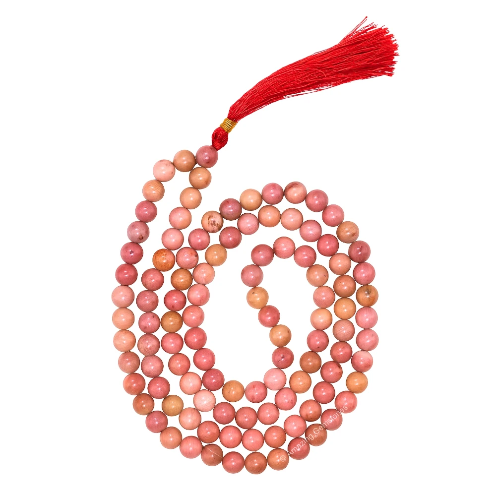 Pink Rhodonite Mala