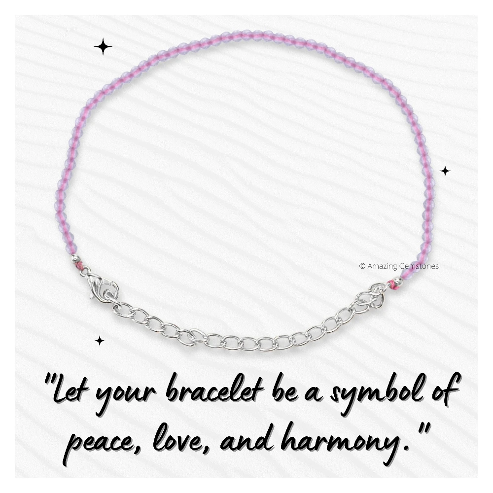Rose Quartz Crystal Bracelet - 2mm Faceted Bead (Silver)