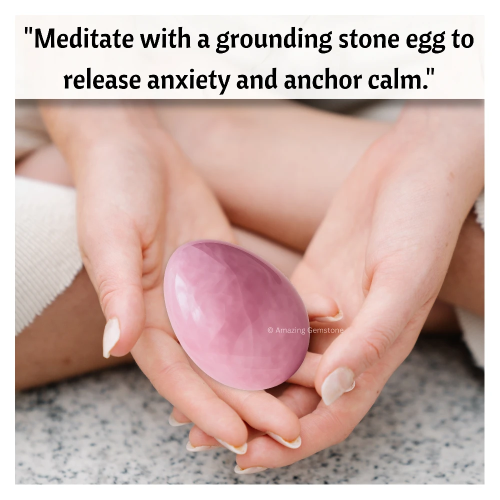 Rose Quartz Crystal Egg Stone
