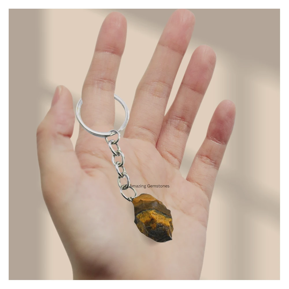 Tiger Eye Keychain Keys Holder (Raw)