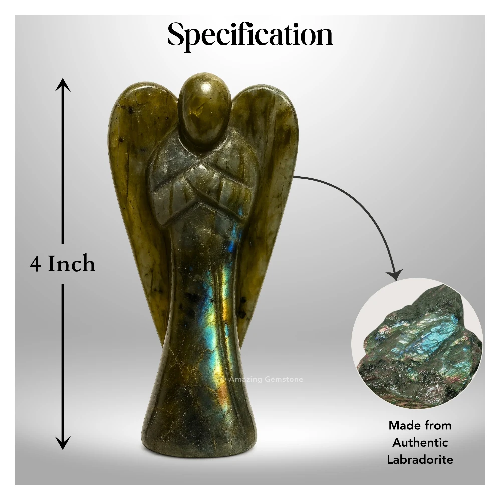 Labradorite Angel Figurine (4 Inch)