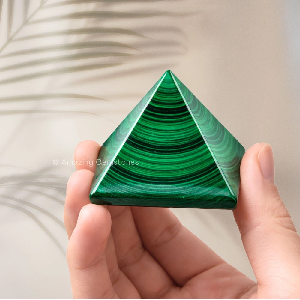 Malachite Pyramid (1.5 Inch)