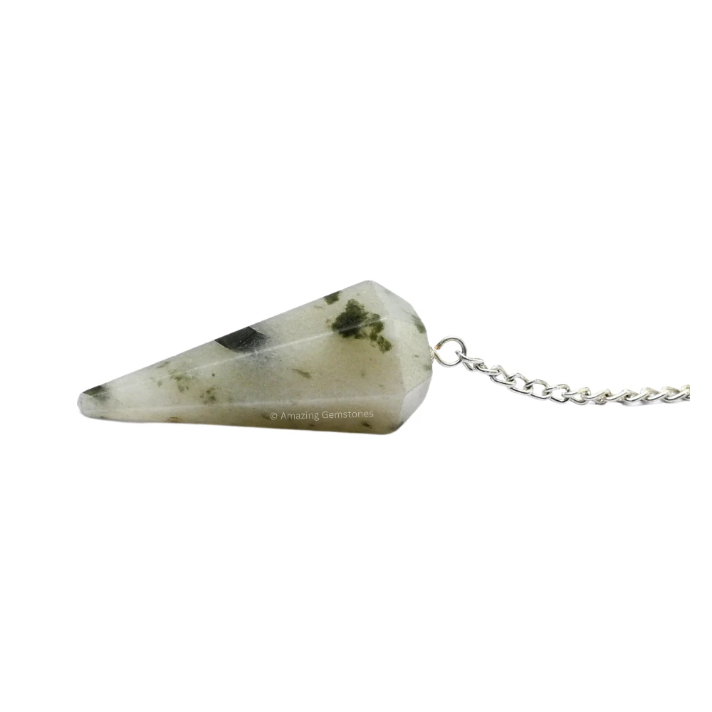 Green Tourmaline In Quartz Pendulum