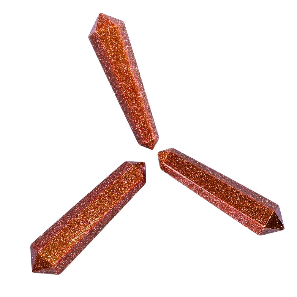 Red Goldstone Pencil Points (Double Terminated) (Set of 3)