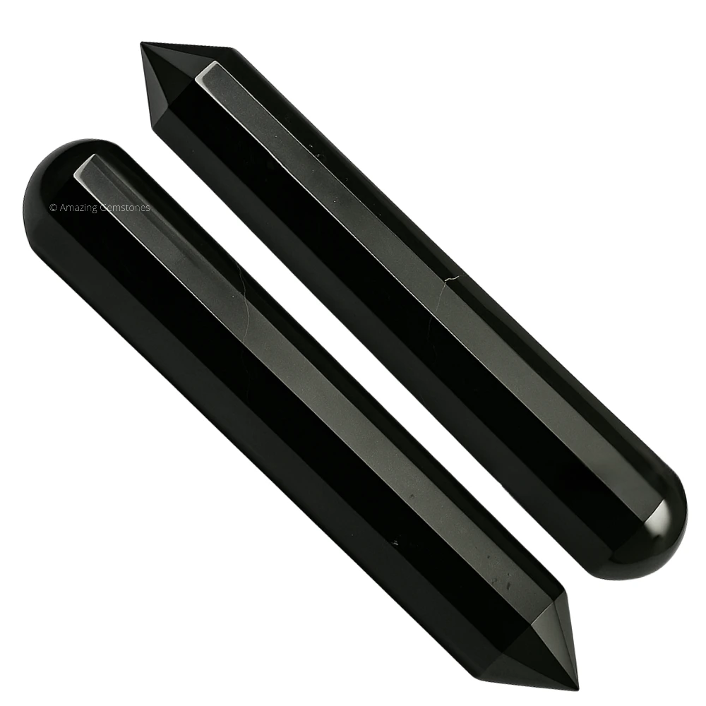 Black Tourmaline Wand (Faceted)