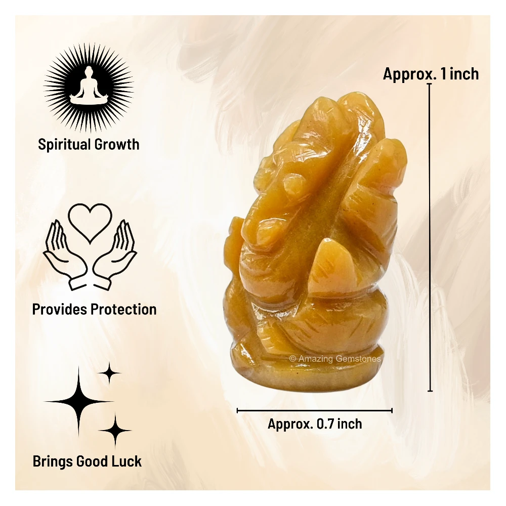 Yellow Jasper Ganesha Crystal Idol