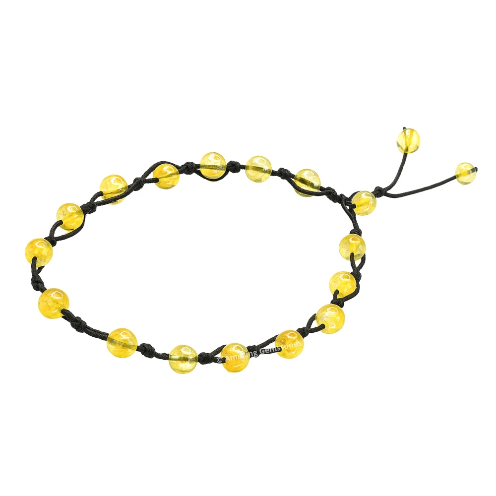 Citrine Anklet (Hand Knotted)