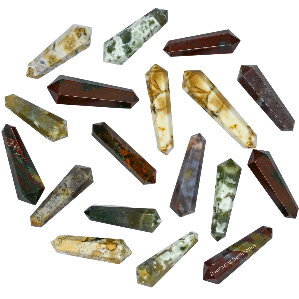 Fancy Jasper Pencil Points (Double Terminated) (Set of 3)