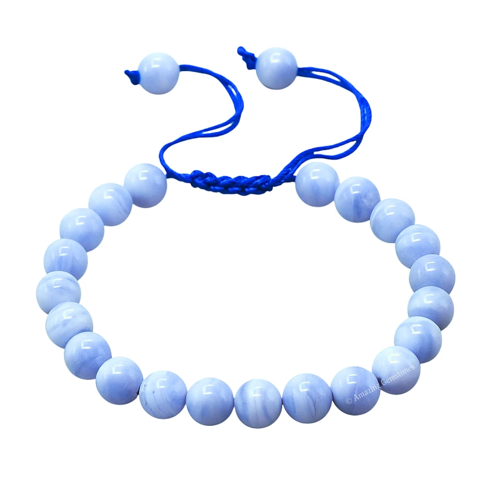 Blue Lace Agate Bracelet (Adjustable)