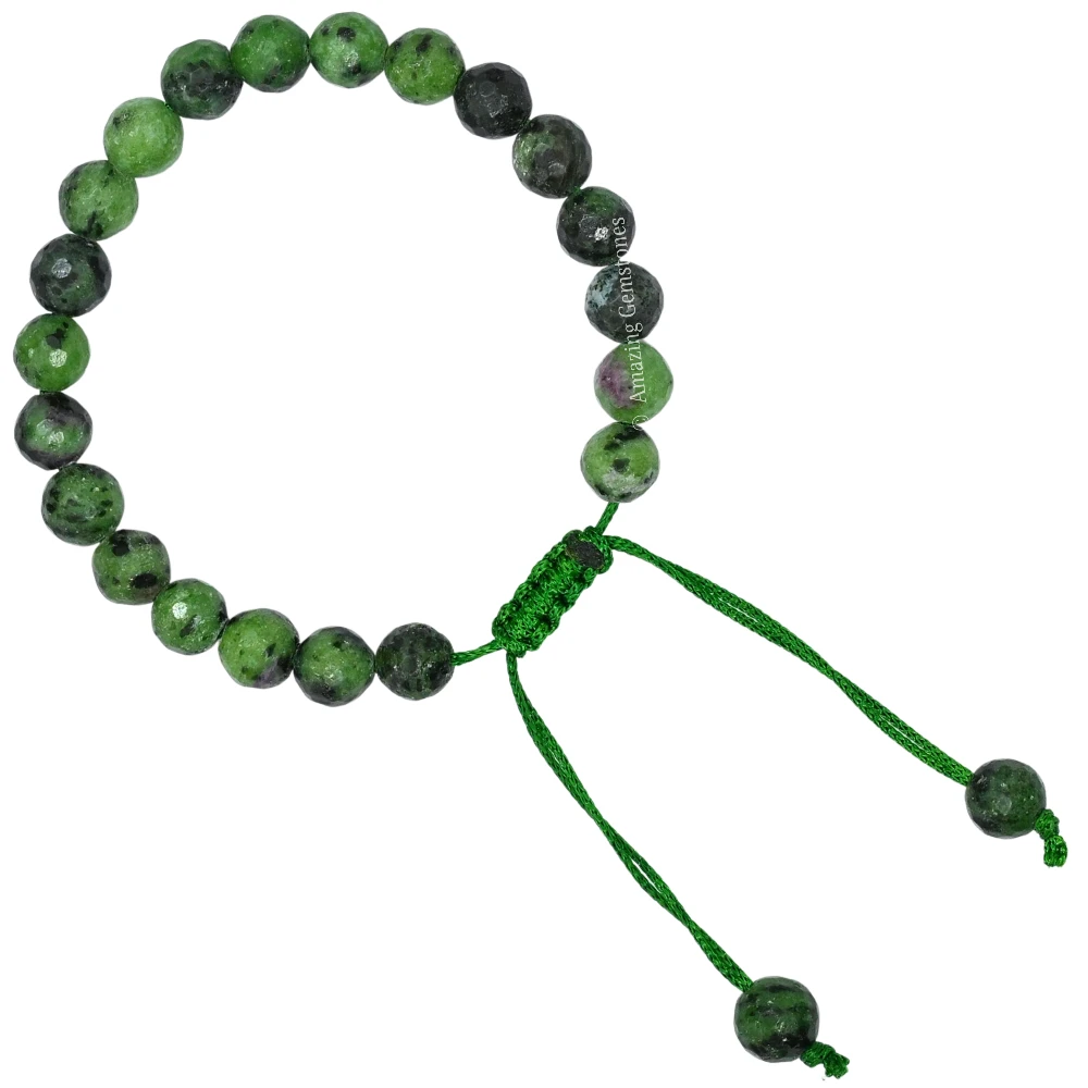 Ruby Zoisite Bracelet (Faceted-Adjustable)