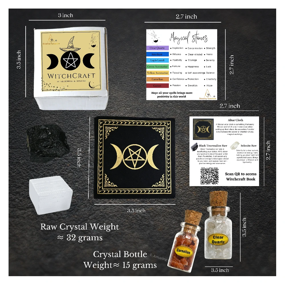 Spell Jars Kit for Witchcraft Supplies  - Premium Set of 11
