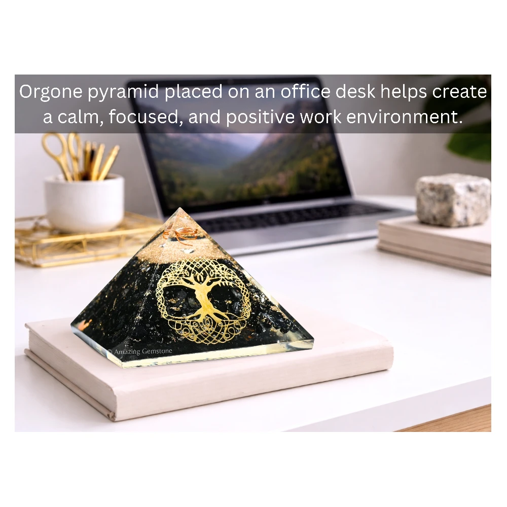 Black Tourmaline Orgone Pyramid - Big Tree of Life