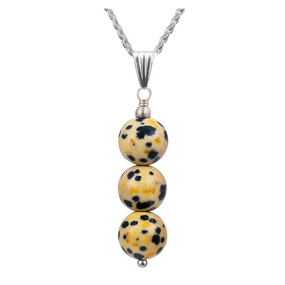 Dalmatian Jasper Bead Pendant (Silver)