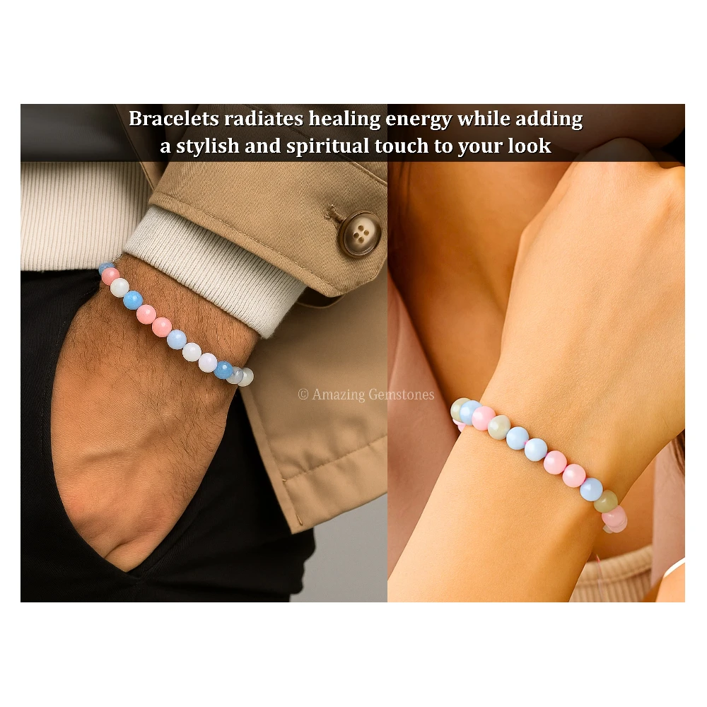 Natural Morganite Bracelet (Adjustable)