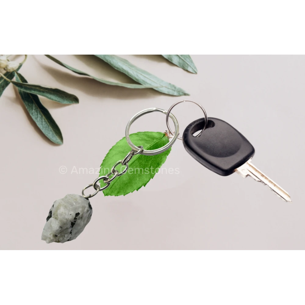 Rainbow Moonstone Keychain Keys Holder (Raw)