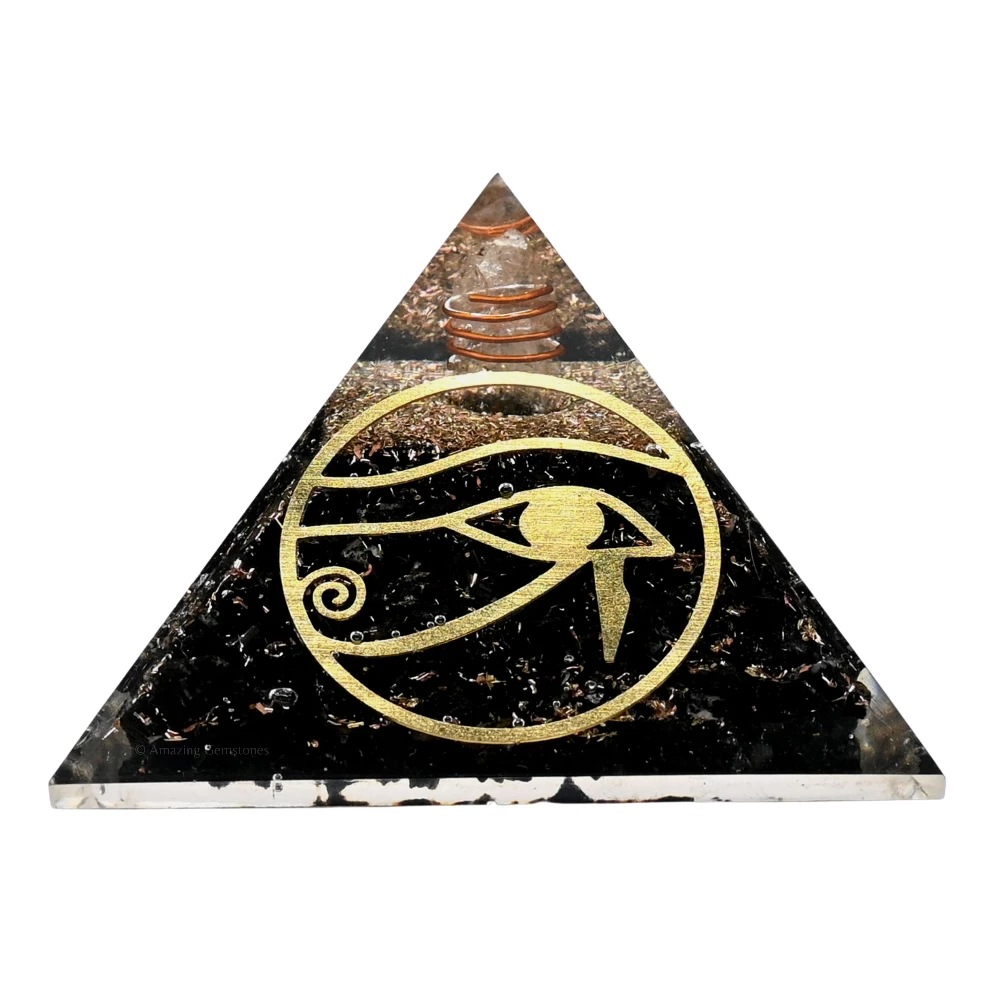 Black Tourmaline Orgone Pyramid - Eye of Ra