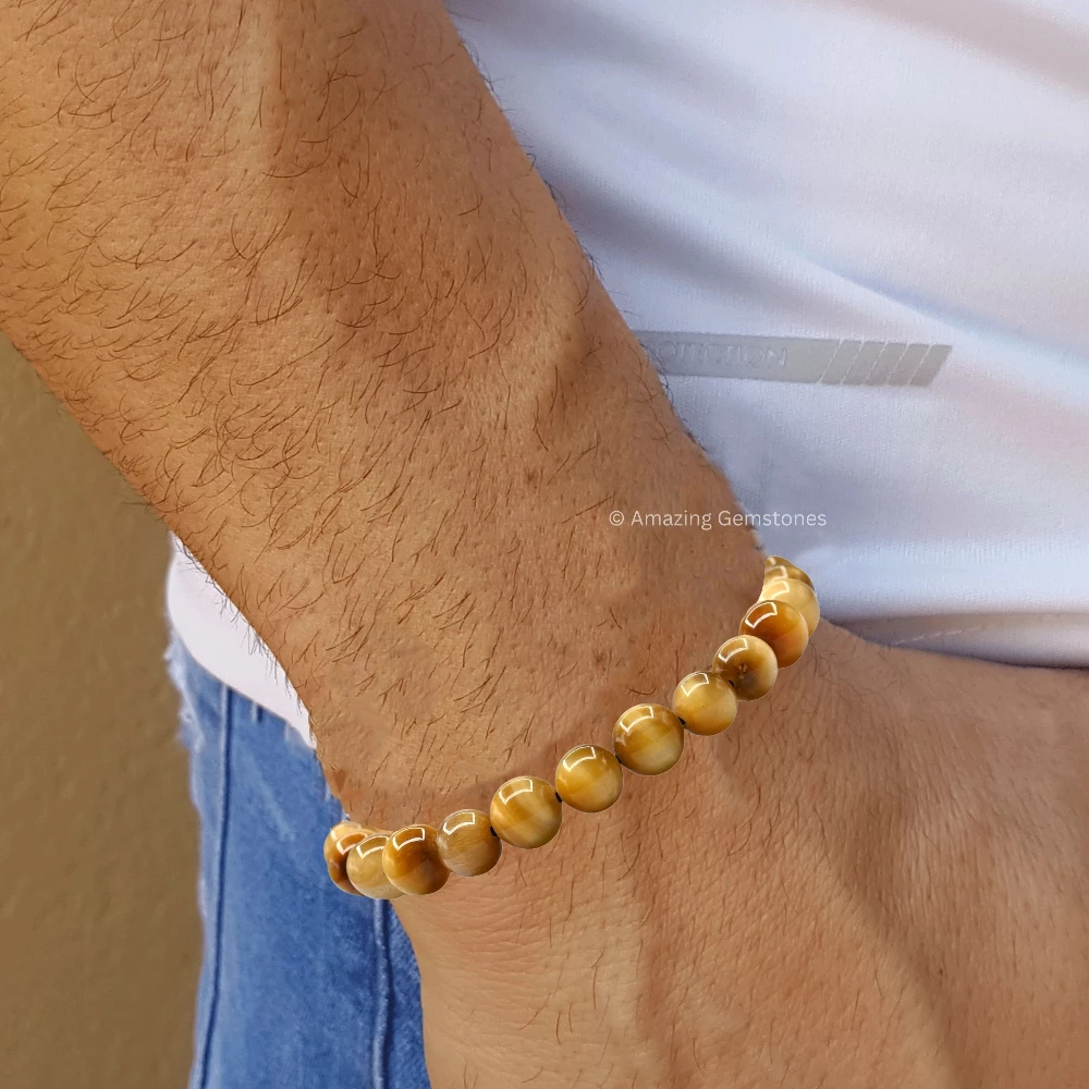 Yellow Cat's Eye Bracelet (Adjustable)