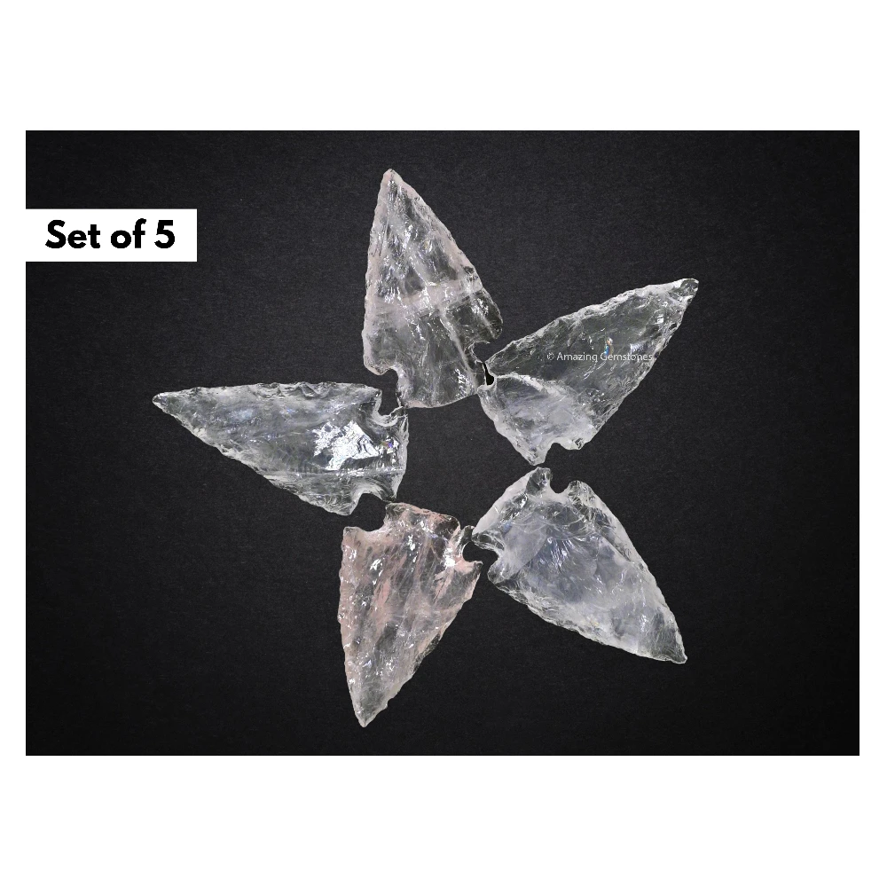 Rose Quartz Crystal Arrowhead - 1" to 1.5" (5 Pieces)