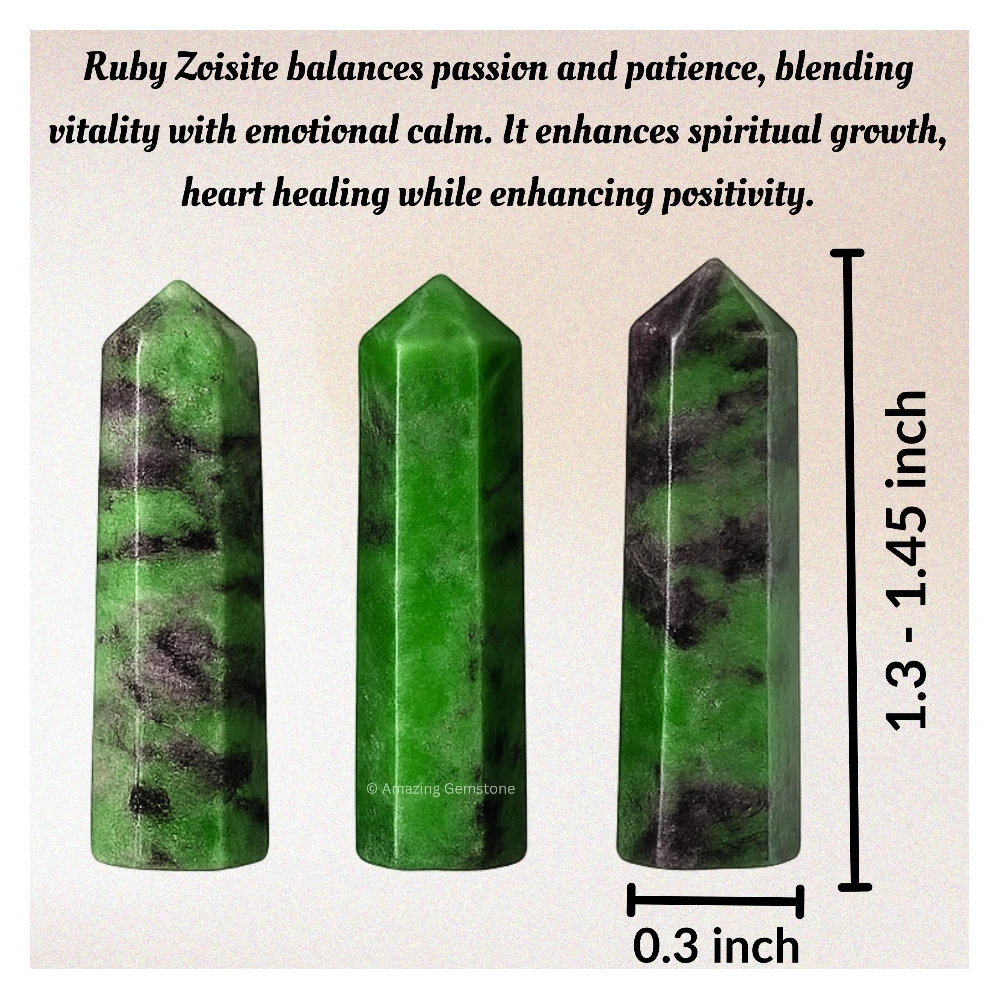 Ruby Zoisite Pencil Points (Set of 3)