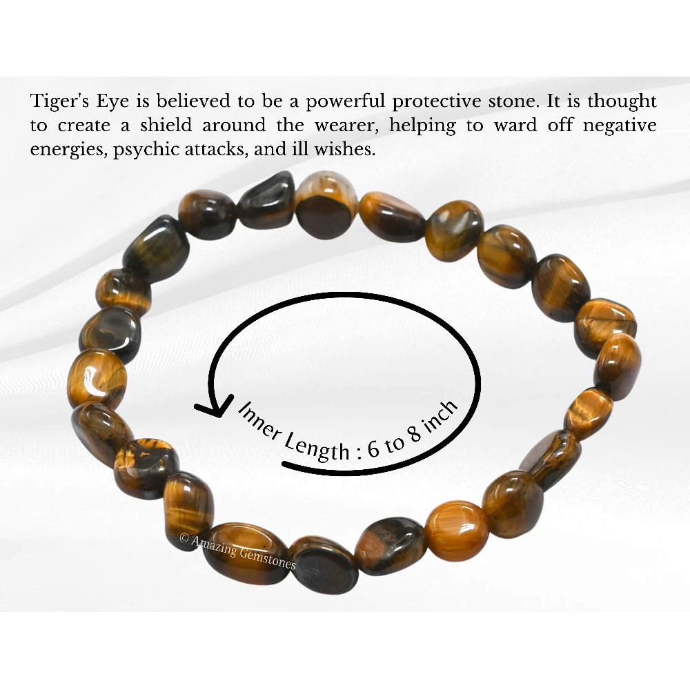 Tiger Eye Tumbled Stone Bracelet (Stretchable)