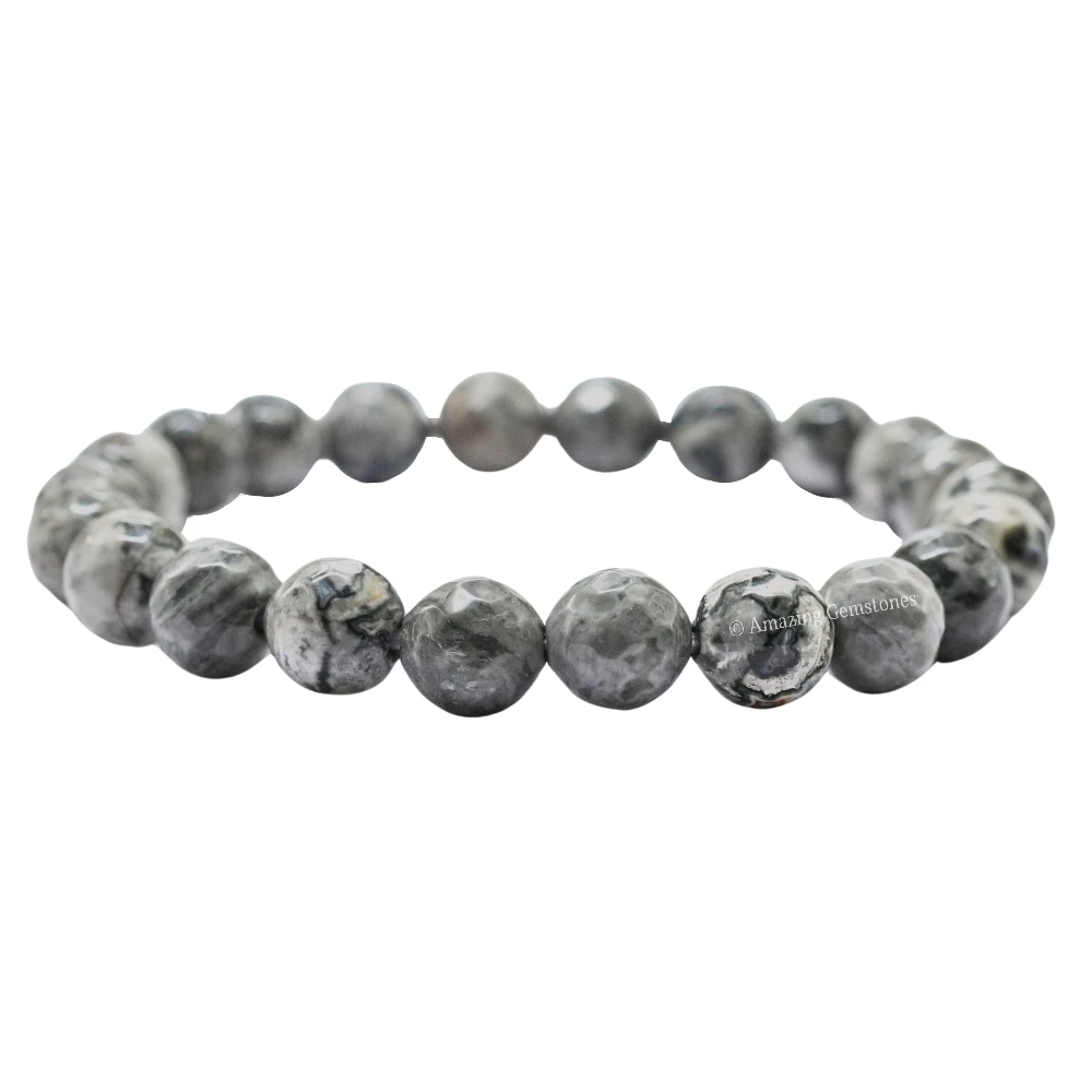 Map Stone Bracelet (Faceted) (Stretchable)