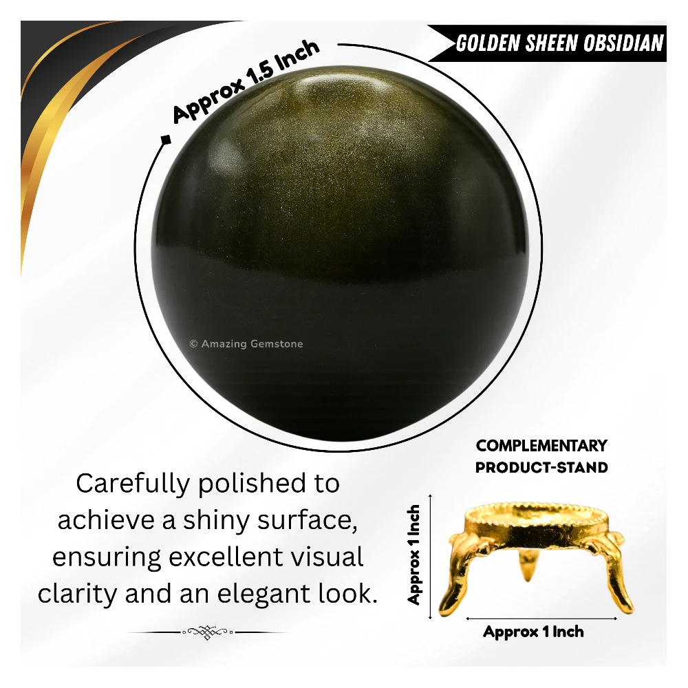 Golden Sheen Obsidian Sphere (1.5 Inch)
