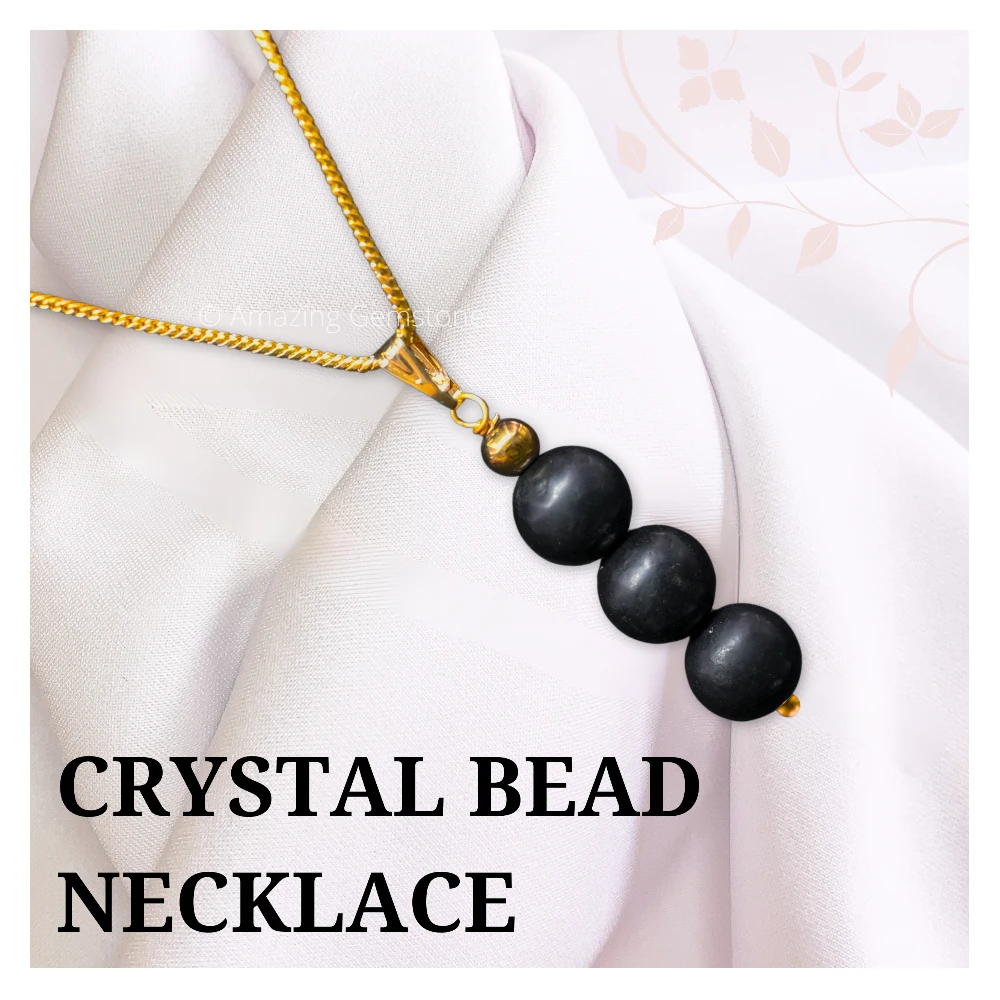 Shungite Bead Pendant (Gold)