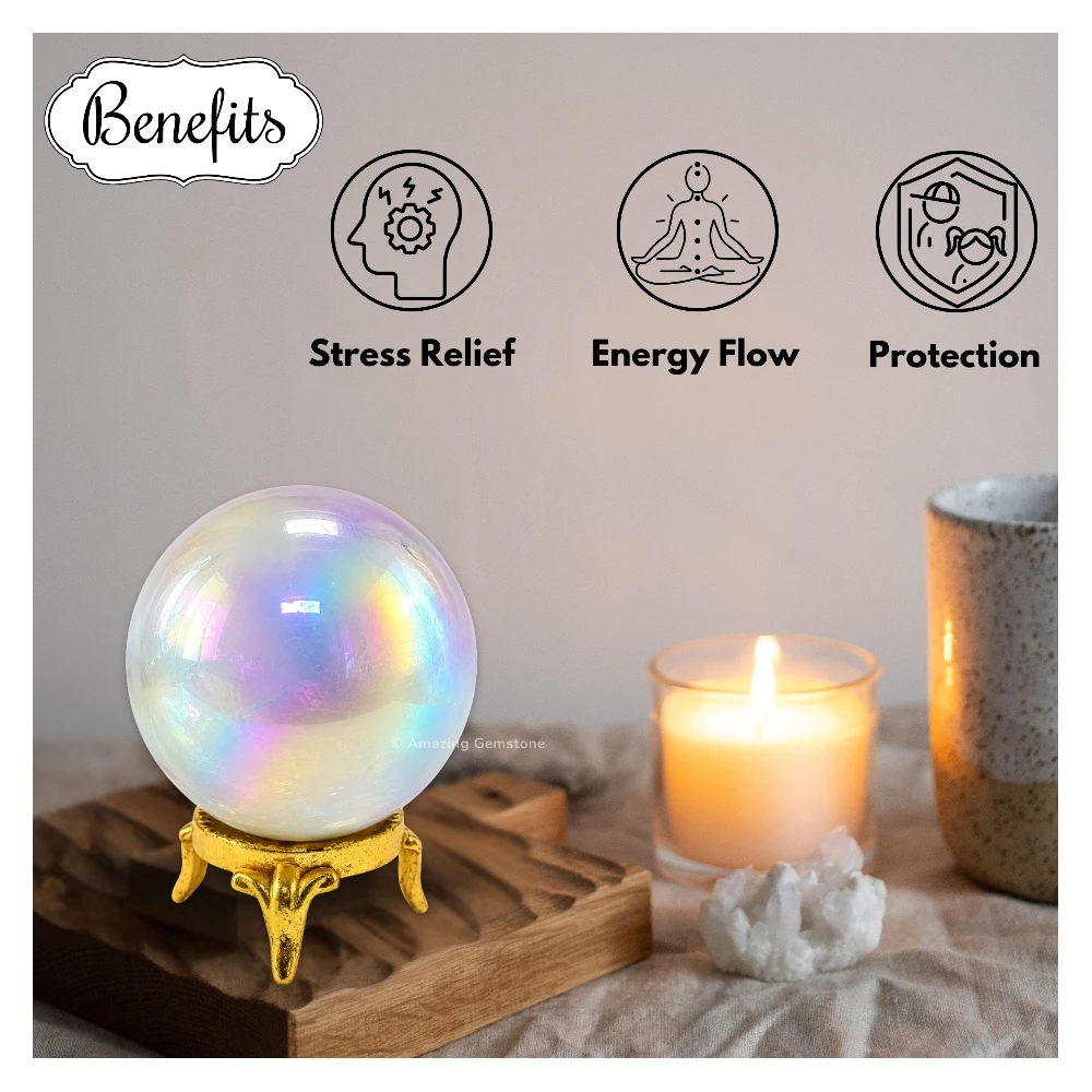 Angel Aura Quartz Sphere (1.5 Inch)