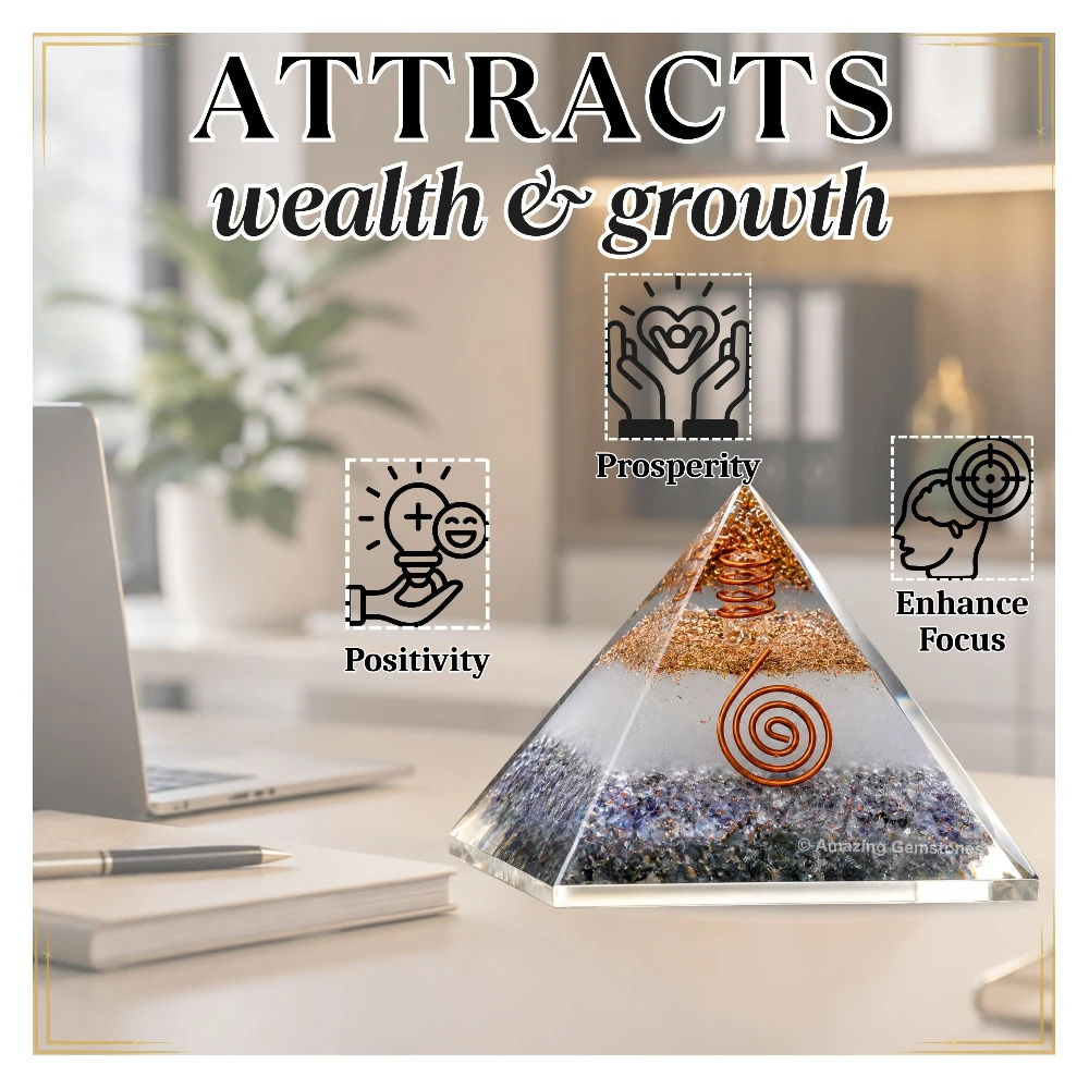 Iolite Orgone Pyramid - Glow in Dark