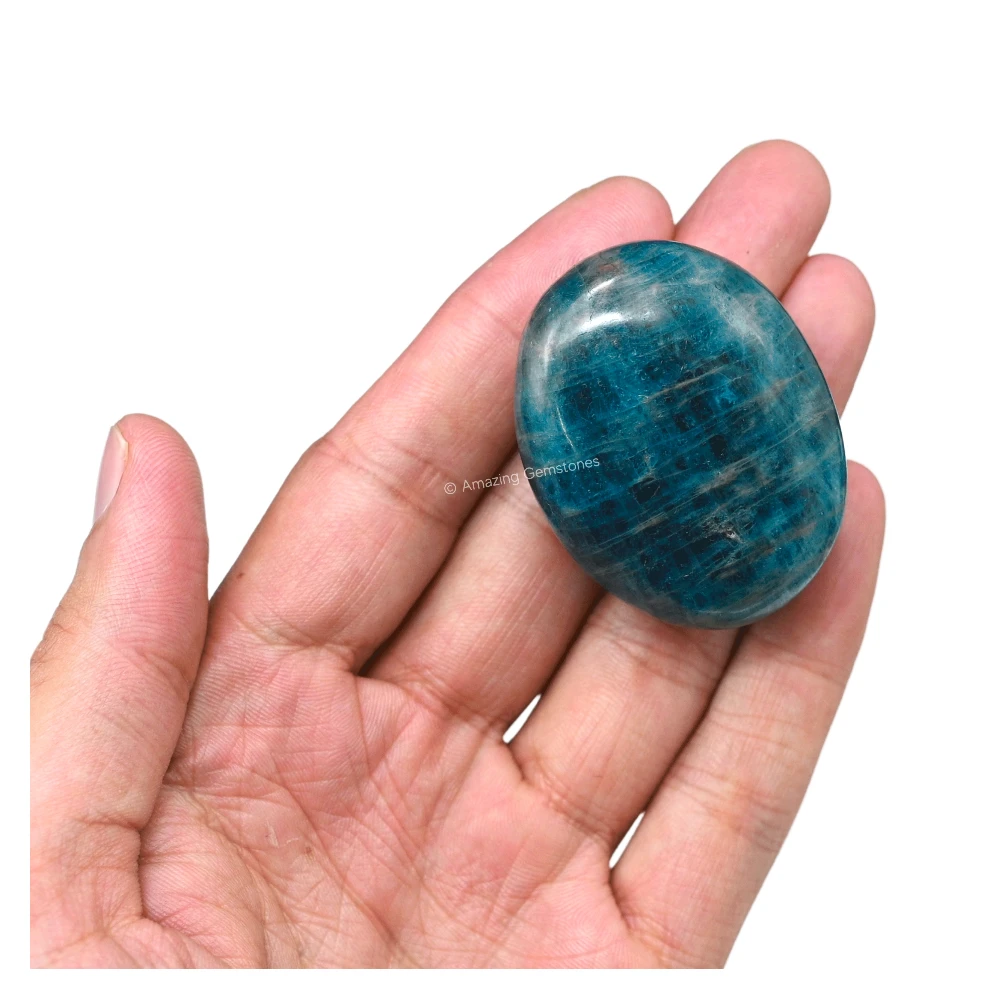 Green Apatite Palm Stone